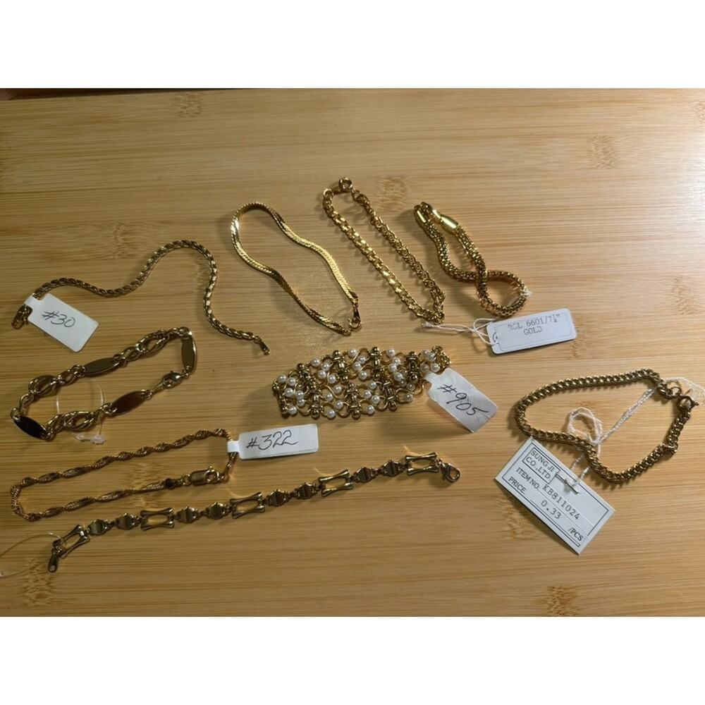 Whiting & Davis Salesman Sample Rolled Gold Jewelry Lot Bracelets